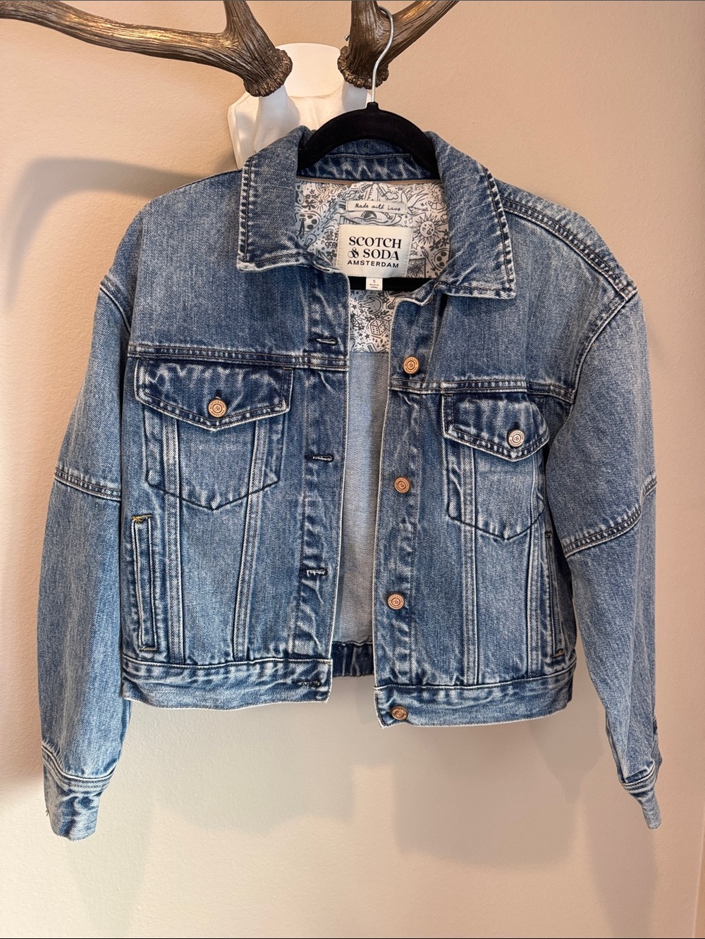 Scotch & Soda Light Blue Washed Denim Trucker Jacket